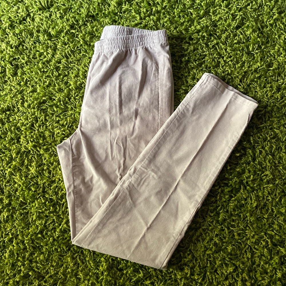 Karen Scott beige corduroy pull-on pants PP